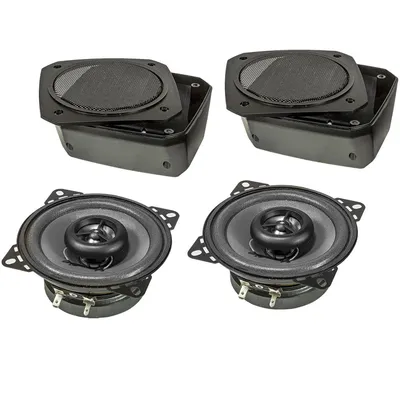 Produktbild von Retro Look Aufbau Lautsprecher-Satz im Gehäuse DIN 100mm Lautsprecher 2-Wege Koaxial System 80 Watt