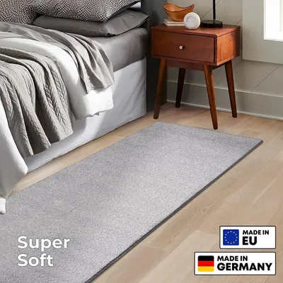 Produktbild von Teppichläufer Bettvorleger Sundae viele Farben & Größen Silber 80x120 cm