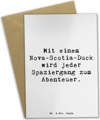 Produktbild von Mr. & Mrs. Panda neujahrskarte Spruch Nova Scotia Duck Abenteuer - Weiß - Geschenk, einladungskarten, Hunderassen, Hunderasse, osterkarte, Jagdhunde, loyaler Hund