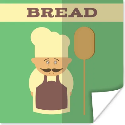 Produktbild von MuchoWow® Poster Brot - Zitate - Grün - Retro 100x100 cm - Babyzimmer