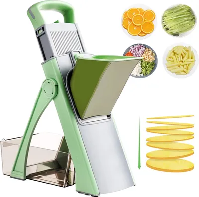 Produktbild von Gemüseschneider, Zerkleinerer, Zwiebelschneider, Kartoffelschneider, verstellbare Dicke, Vegetable Chopper, Gemüse Schneider