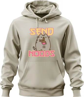 Produktbild von SEND NOODS Katze Nudeln Ramen Kawaii Lustig Geschenk süß Freundin Uni Hoodie Kapuzenpullover, Natur, 3XL