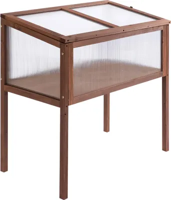 Produktbild von Hochbeet Holz Frühbeet 90x50x93 cm Gewächstisch Abdeckung Kräuter