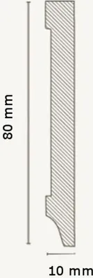 Produktbild von Aussenwinkel Für MDF Sockelleisten 10 x 80 x 400 mm Weiß zum Kleben, Schrauben & Nageln MDF-Kern foliert Außenecken by PROVISTON