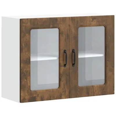 Produktbild von vidaXL Küchen-Hängeschrank mit Glastür Kalmar Räuchereiche Holzwerkstoff