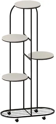 Imagen del producto de Soportes para plantas – Estanterías para plantas – Macetas para plantas – Estructuras de soporte para plantas para balcones, jardines y esquinas – 5 estantes – Color