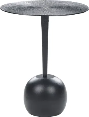 Produktbild von BELIANI Beistelltisch Schwarz Aluminium Rund 40 cm mit Säulenfuß Tulpenfuß Modern Einbeinig Wohnzimmer Ausstattung Möbel Blumenständer