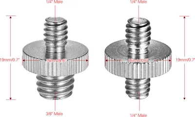 Obrázok produktu pre 10ks Skrutkovací adaptér 1/4"-20 samec na 1/4"-20 samec Skrutka 1/4"-20 samec na 3/8"-16 samec Skrutkovací konvertor pre statív fotoaparátu Monopod Ballhead Light Bracket