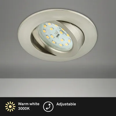 Produktbild von LED Einbauleuchte IP23 1x5W 400 lm 3000 K nickel/matt Ø 8,2/6,8 cm 230V
