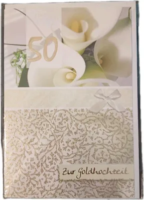 Produktbild von Glückwunschkarte zur Goldhochzeit mit Umschlag - 50 Zur Goldhochzeit