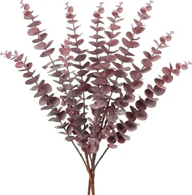 Image de 3 tiges d'eucalyptus artificielles, feuilles artificielles pour la décoration