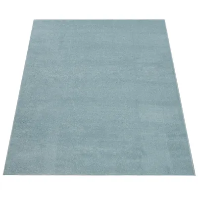 Image de Tapis pour salon, uni, à poils courts, sobre et moderne, couleur turquoise, dimensions 200 x 280 cm