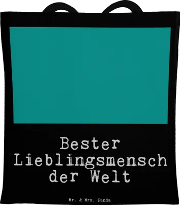 Produktbild von Mr. & Mrs. Panda Einkaufstasche Pinguin Bester Lieblingsmensch der Welt - Schwarz - Geschenk, Baumwollbeutel, Schultasche, totebag, Geschenkidee, Liebe, Shopping Tasche