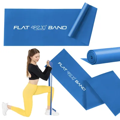 Produktbild von 4FIZJO Rehabilitationsband 2m, FLAT BAND Latex Trainingsband (Widerstand 4/7) blau