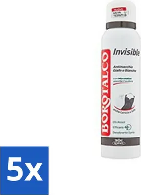 Immagine prodotto di Borotalco – Deodorante spray – Invisibile – Effetto barriera Talco – 0% alcool – 150 ml - Confezione risparmio - 5 pezzi