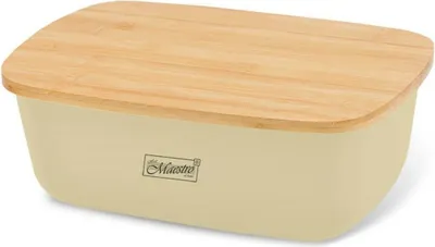 Zdjęcie produktu dla Pojemnik na pieczywo Feel Maestro MR-1776-IVORY drewno kość słoniowa tworzywo sztuczne 1 sztuka 34,5 x 13 x 23,5 cm