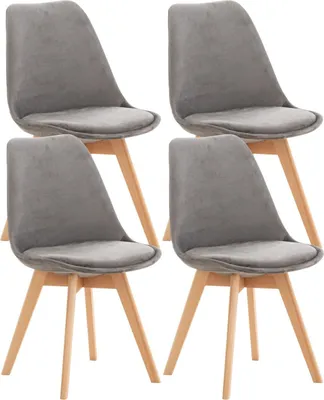 Produktbild von 4er Set Stuhl Linares Samt grau