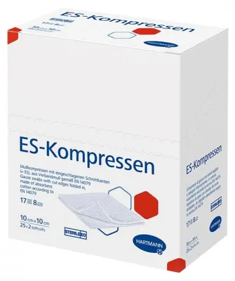 Produktbild von 15x Hartmann ES-Kompressen verschiedene Größen, 8-fach, steril - 10 x 20 cm | Packung (50 Stück)