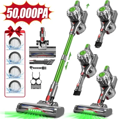 Produktbild von Aiibot Akku Staubsauger,50000Pa Staubsauger Kabellos 60 min,Staubsauger 5-in-1 Filtersystem,Handstaubsauger1.6L,für Teppich/Tierhaare