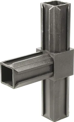 Productafbeelding van 859848 - T - Stuk van kunststof zwart - 20 x 20 x 15 mm - Set van 10
