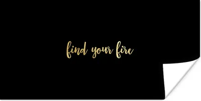 Produktbild von MuchoWow® Poster Feuer - Gold - Schwarz 40x20 cm - Poster für die Wand - Poster Schlafzimmer