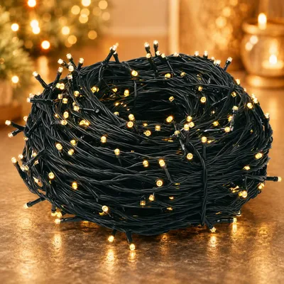 Produktbild von 20M 200 LED Lichterkette Warmweiß Weihnachtsbeleuchtung 31V 8 Modi Timer für Weihnachten Weihnachtsbaum Balkon Garten Party