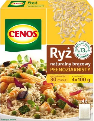 Obrázek produktu pro Cenos Celozrnná hnědá rýže 4 x 100 g