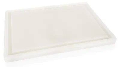 Obrázok produktu pre Krájacia doska s drážkou na šťavu biela 40 x 25 x 2 cm polyetylén
