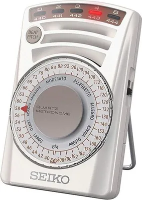 Produktbild von Seiko Metronom SQ60 WH digital weiß mit klassischem Sound, 40-208 BPM, Kopfhörerausgang