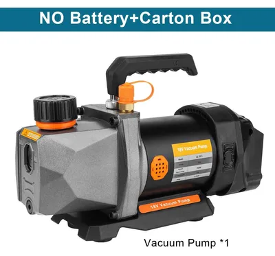 Image de Pompe à vide pour réfrigérant - Pompe monostade 18 V - 1/2 CV - 7 CFM - Raccordement 1/4 pouce (0,64 cm) - Pour climatisation automobile et domestique - Sans batterie - Prise EU