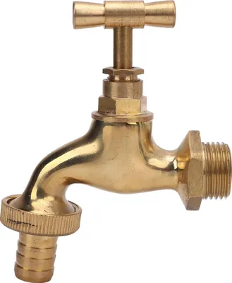 Productafbeelding van Tuinslangventiel, G1/2 inch schroefdraad, inlaat 14 mm, uitlaat messing, afsluitventiel voor irrigatie