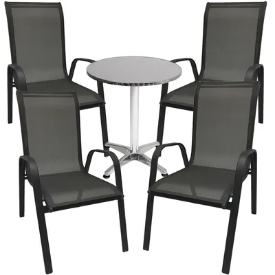 Productafbeelding van Bistro set, 5-delig, antraciet/zwart