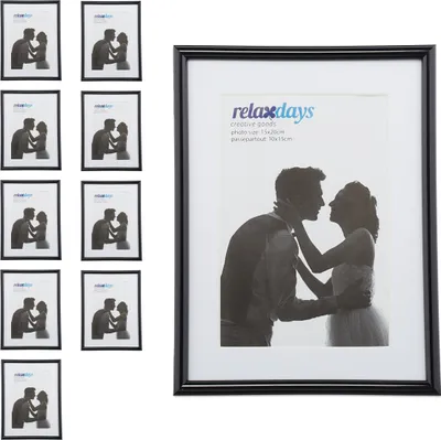 Zdjęcie produktu dla relaxdays 10 x ramka na zdjęcia 15 x 20 cm czarna