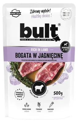 Zdjęcie produktu dla Mokra karma dla psa BULT saszetka mielonka bogata w jagnięcinę 500g