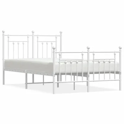Immagine prodotto di vidaXL Struttura letto con testiera e pediera in metallo bianco 120x200 cm