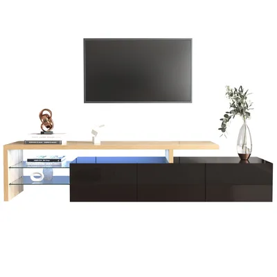 Produktbild von Lowboard 197/39/42 cm, TV-Schrank mit LED-Beleuchtung, Fernsehtisch, Fernsehschrank, Sideboard