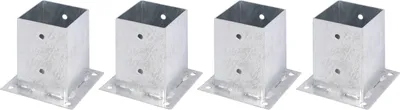 Produktbild von Alberts 4 x Aufschraubhülse für Vierkantholzpfosten, 101x101 mm, feuerverzinkt, zum Aufschrauben