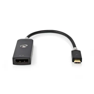 Produktbild von Nedis USB-C Adapter - USB 3.2 Gen 1 - USB-C Stecker - DisplayPort Buchse - 8K@30Hz - 0.20 m - Rund - Vergoldet - PVC - Anthrazit - Box