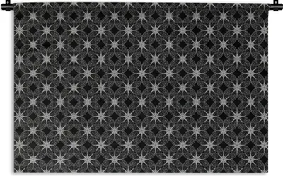 Produktbild von MuchoWow® Wandteppich Wandbehang Kompass - Muster - Schwarz und Weiß 150x100 cm Tapisserie Dekoration Wandtuch - Waschbar - Tapisserien - Wand-Decke