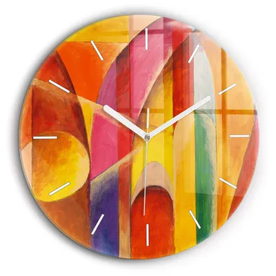 Produktbild von Wallfluent Große Wanduhr – Stilles Quarzuhrwerk - Uhr Dekoration Wohnzimmer Schlafzimmer Küche - Zifferblatt mit Striche - weiße Zeiger - 60 cm - Kunst Dekoration Abstraktion