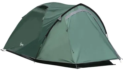 Produktbild von Campingzelt - 2-Personen Zelt - Canvas - Mesh-Fenster und Belüftung - Lampenhaken - Tragetasche - 325 x 183 x 130 cm - Armeegrün