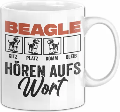 Produktbild von Beagle Hören Aufs Wort Tasse Geschenk Beagle Besitzer Mama Becher (Weiß)