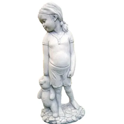 Produktbild von Mädchen Figur mit Teddy aus Steinguss, für den Garten zur Dekoration Neu Frostfest Witterungsbeständig, Gartenfigur, Steinfigur, Skulptur PO-139