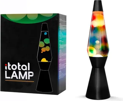 Zdjęcie produktu dla i-Total lampa lawa - lampa lawa - lampa nastrojowa - 40 x 11 cm - szkło/aluminium - 30 W - przezroczysta z kolorową lawą - czarna - XL2340
