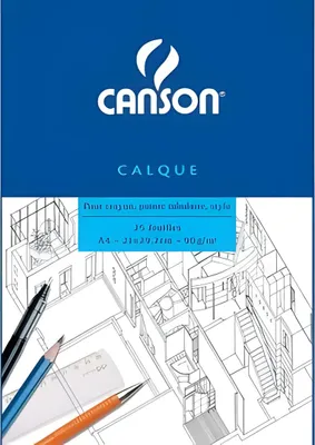 Produktbild von CANSON Transparentpapierblock DIN A4 90/95 g/qm 25 Blatt
