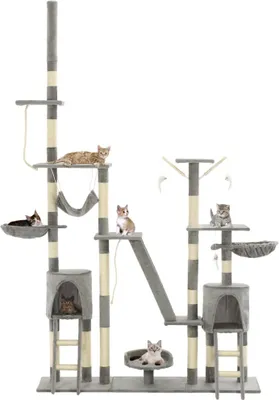 Produktbild von vidaXL Katzen-Kratzbaum mit Sisal-Kratzsäulen 230 - 250 cm Grau