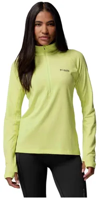 Zdjęcie produktu dla Koszulka z długim rękawem Columbia Camiseta Columbia DriVenture Half Zip manga larga amarillo neón mujer dla Damskie
