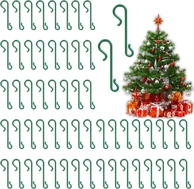Produktbild von 100 Stück Weihnachtsbaumhaken, S-förmige Weihnachtskugelhaken, Haken für Weihnachtsschmuck, Aufhänger für Weihnachtskugeln, Aufhänger für Weihnachtsbäume, Weihnachtsgirlanden, Weihnachtsranken (Grün)