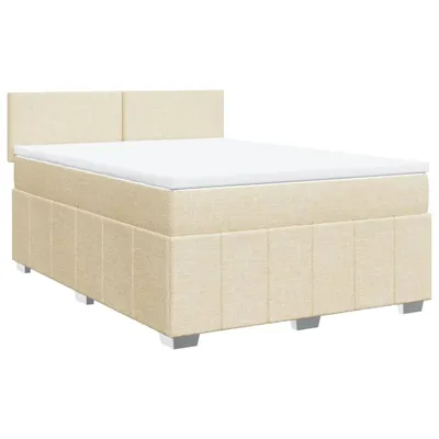 Produktbild von vidaXL Boxspringbett mit Matratze Creme 140x200 cm Stoff
