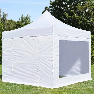 Produktbild von TOOLPORT 3x3m Stahl Faltpavillon, inkl. 4 Seitenteile, weiß